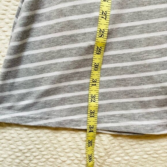 Gray & White Striped Cold Shoulder Casual Midi Dress By Simply Southern Size M - Picture 8 of 9